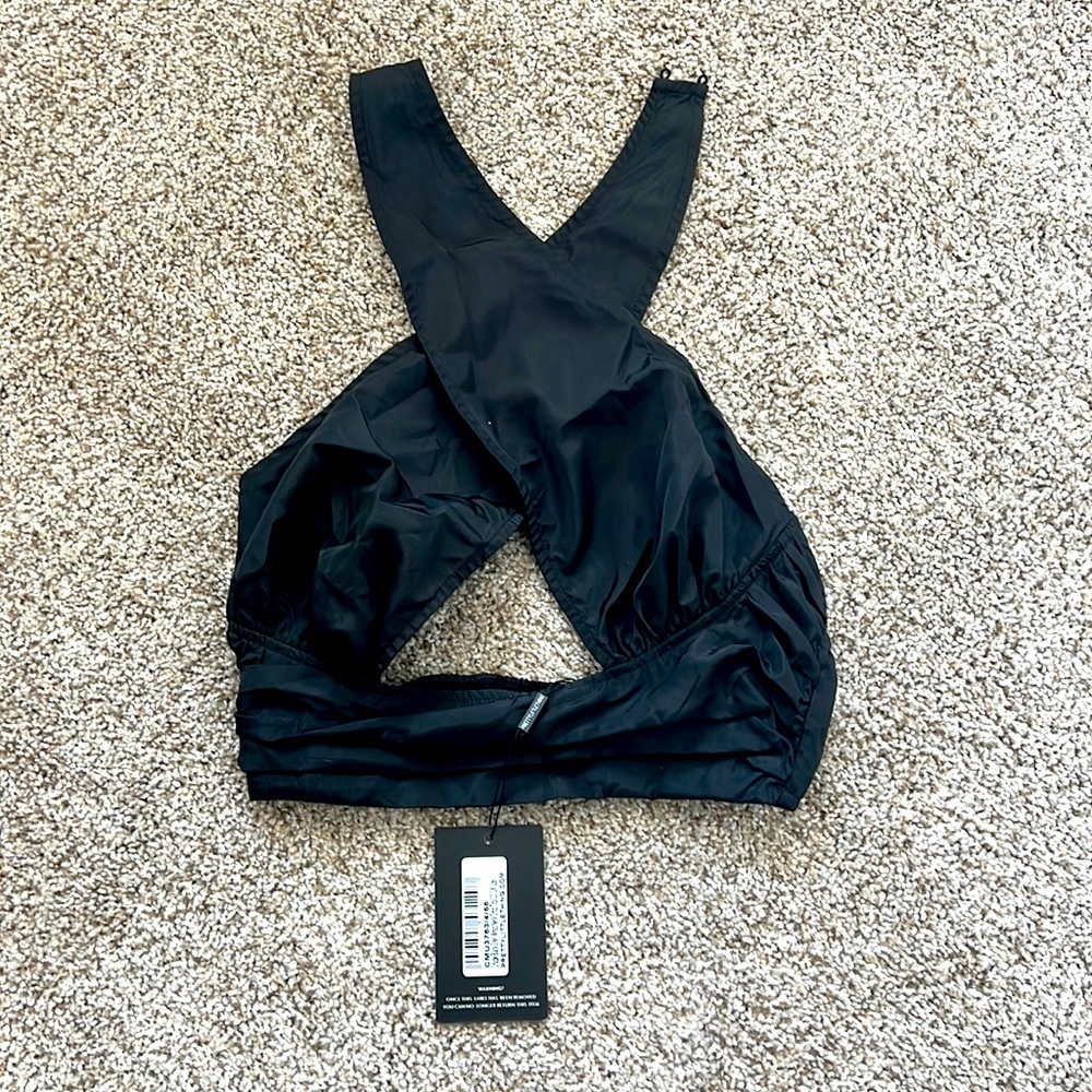 PrettyLittleThing Wrap Neck Top - US Size 6